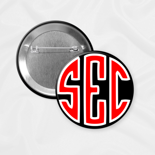 GameDayDrips - Georgia Game Day Button | SEC Red & Black: 2.25”