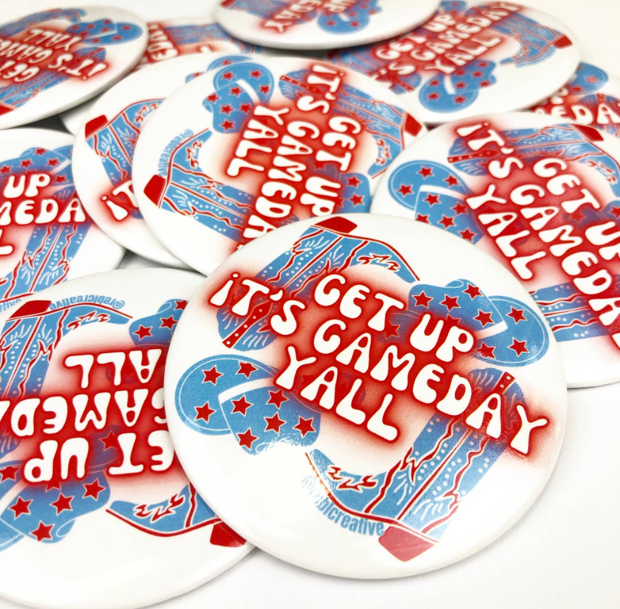 REBL Creative - Get Up - Red/Blue - Game Day Button