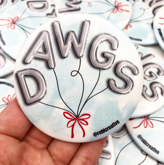 GAME DAY BUTTON- Dawgs Balloons