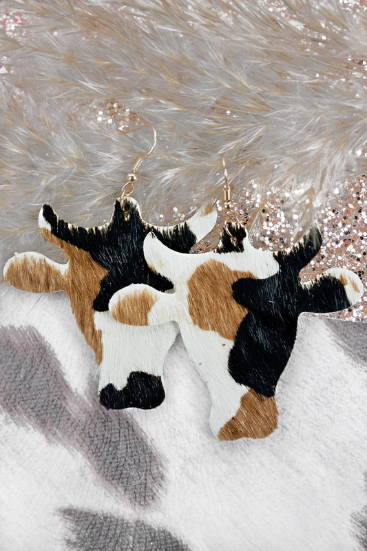 Mocha Cow Earrings