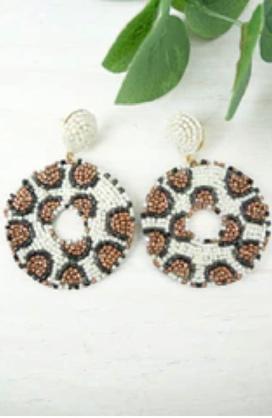 Ivory Leopard Earrings