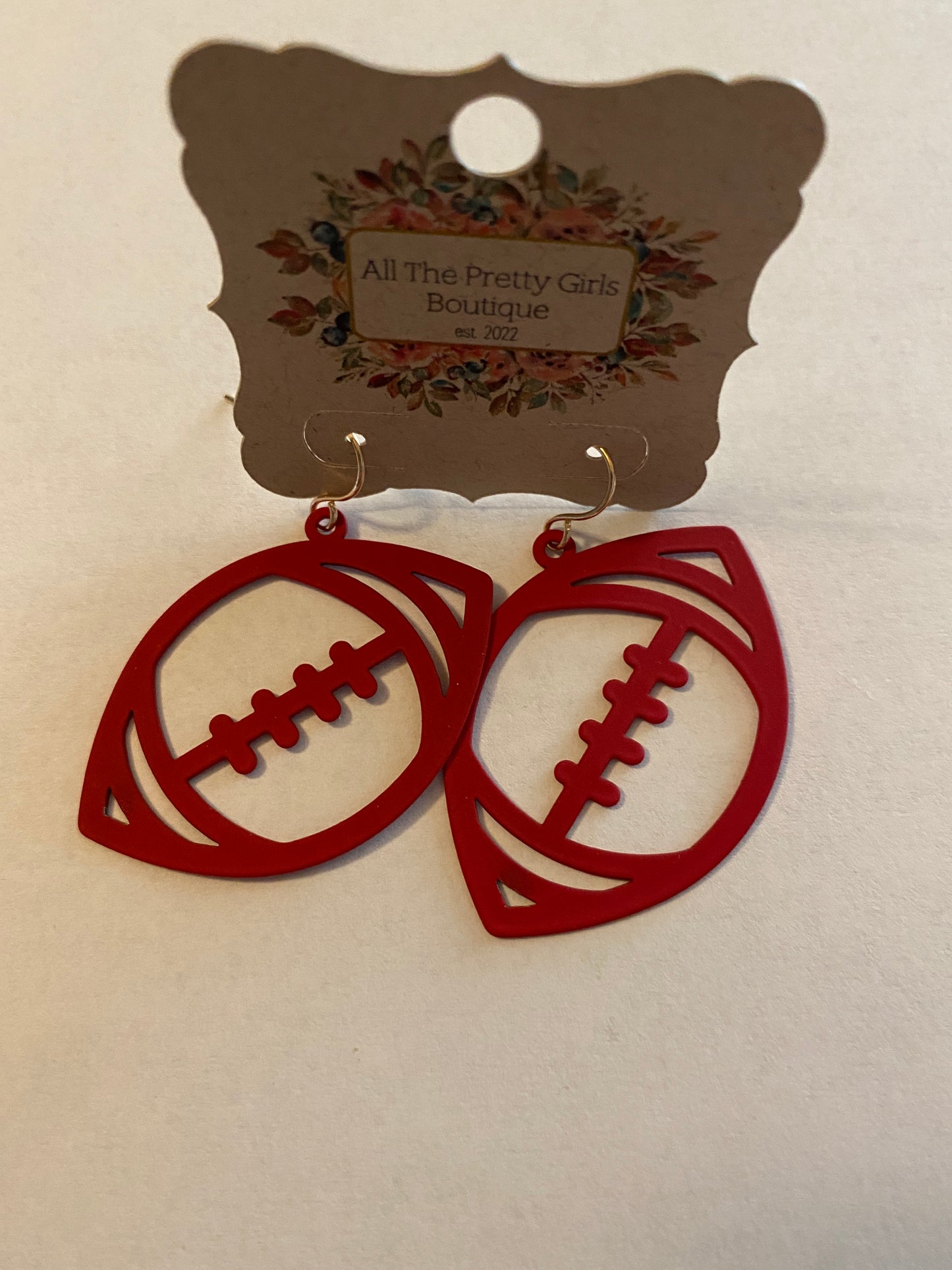 Matte Football Dangle Earrings