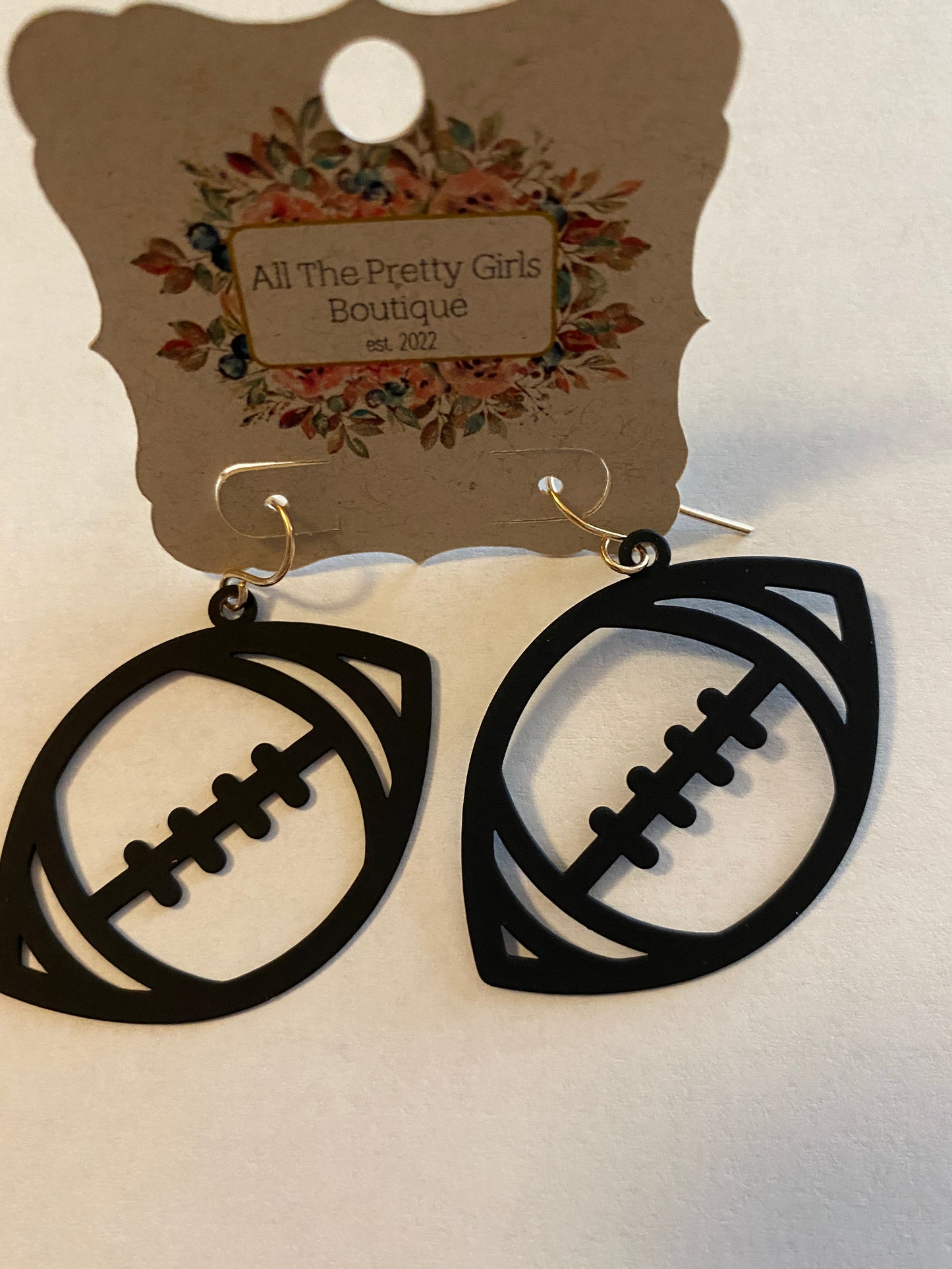 Matte Football Dangle Earrings