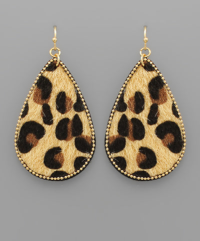 Leopard Print Tear drop Earrings