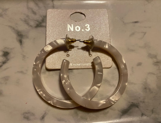 White Metallic Hoops