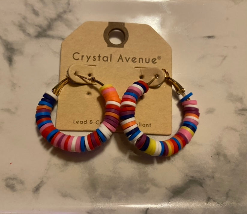 Multi-color Medium Size Hoop Earrings