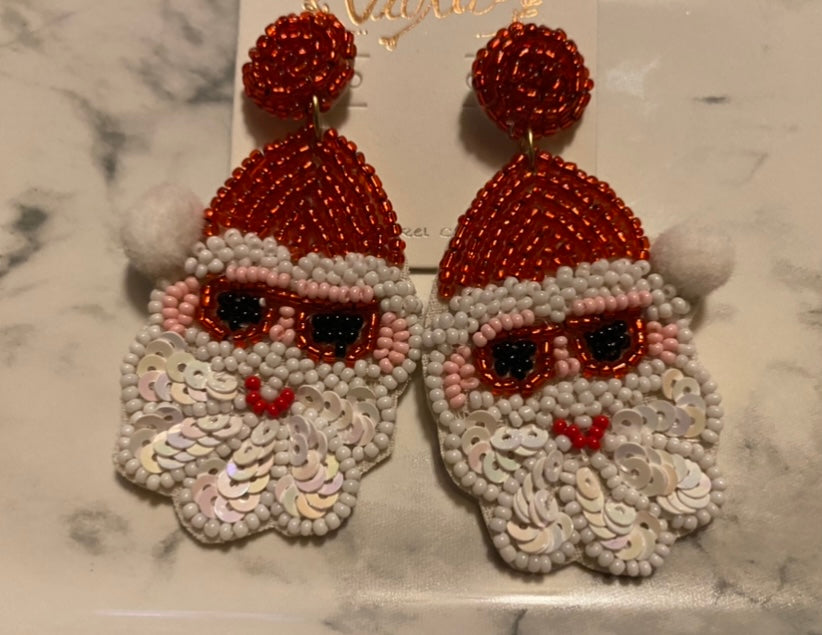 Santa with Shades Earrings