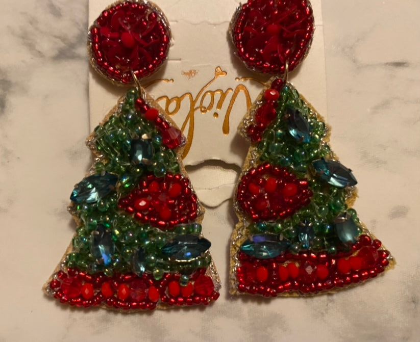 Christmas Tree Bling Earrings