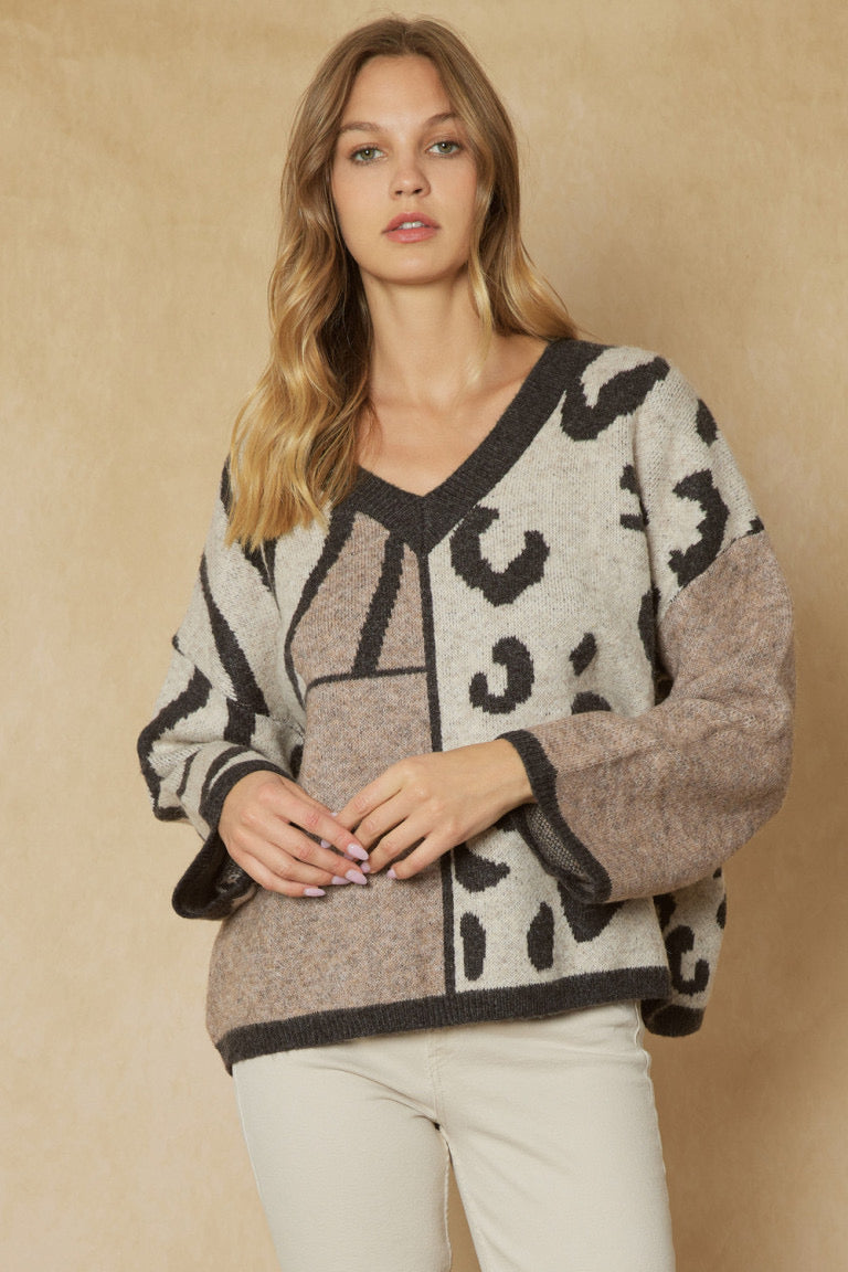 Entro Mocha Combo Sweater