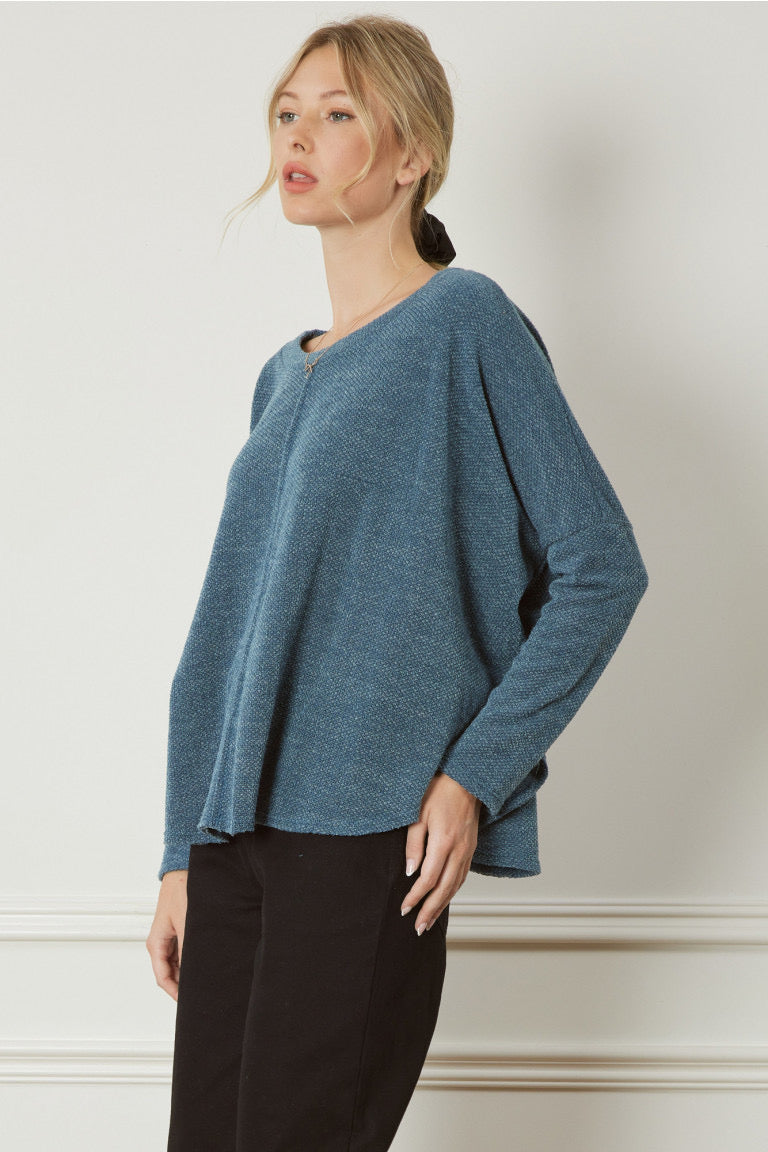 Entro Teal Heathered Sweater