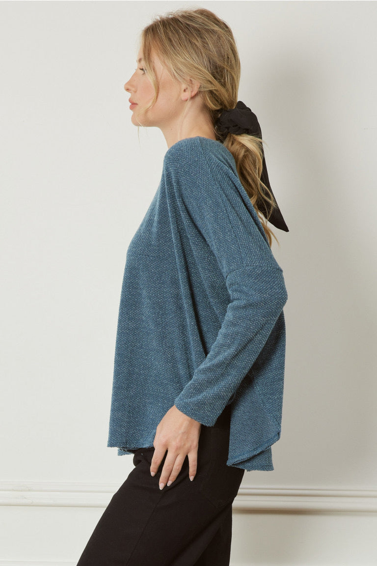 Entro Teal Heathered Sweater