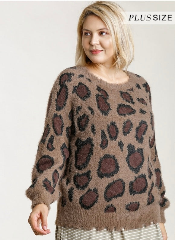 Umgee Curvy Mocha Mix Sweater