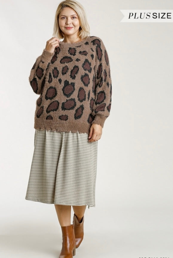 Umgee Curvy Mocha Mix Sweater