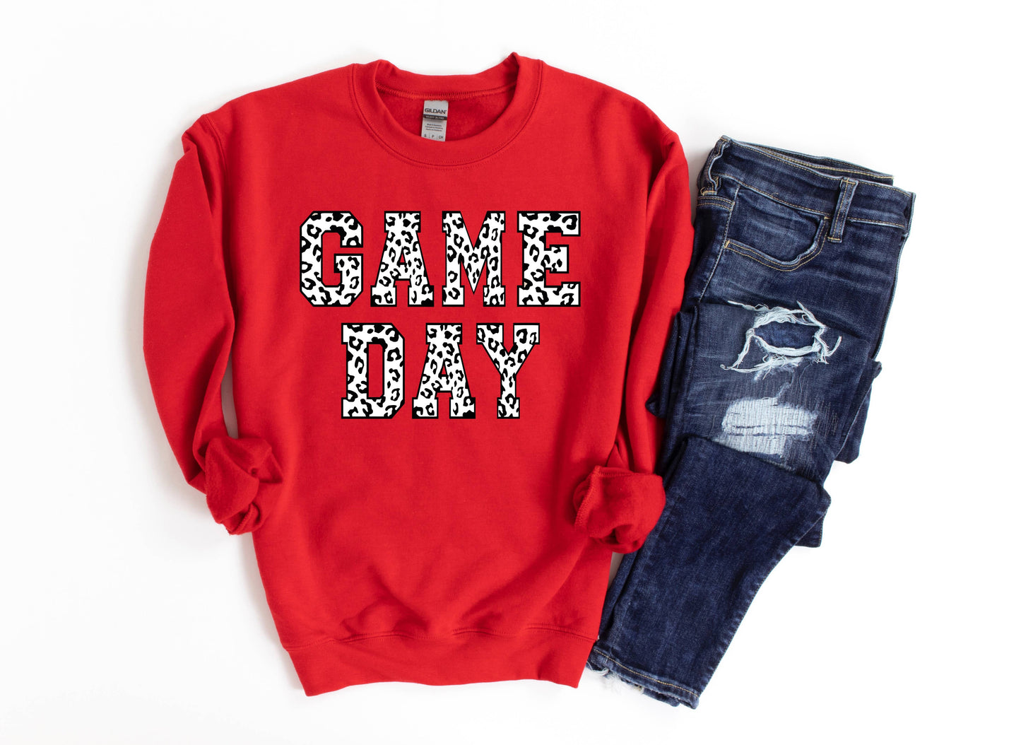 Simply Savvy  - Game Day Red Leopard Sweatshirt