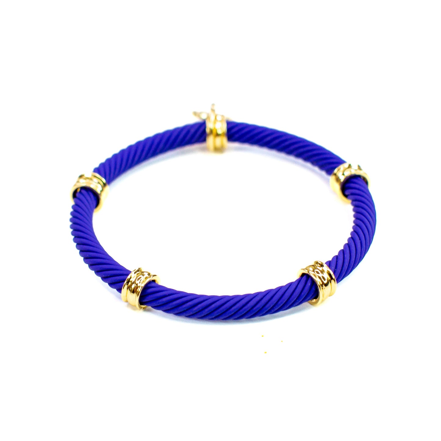 Savvy Bling - Matte Blue Cable Tube Stretch Bracelet