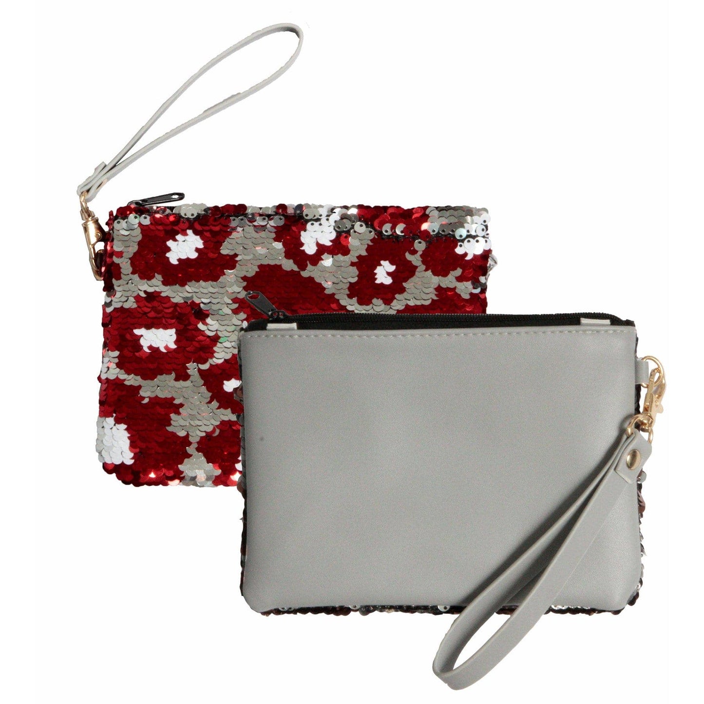 Desden - Sequined Wristlet- Crimson Red and Gray