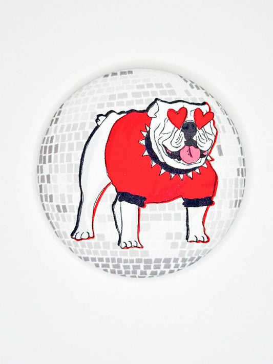 Thanks For Everything - Heart-Eyed Disco Dawg Button