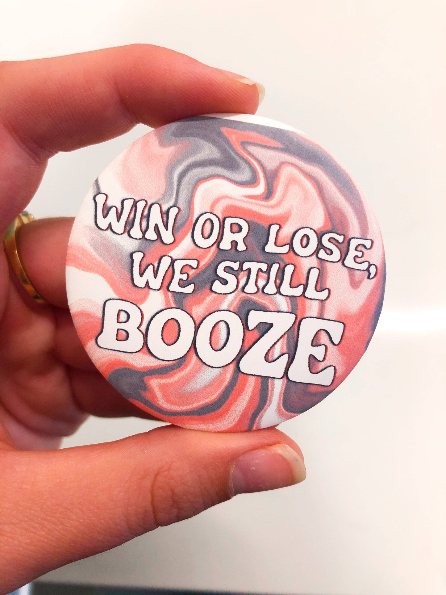 Thanks For Everything - Booze Button (red&black)