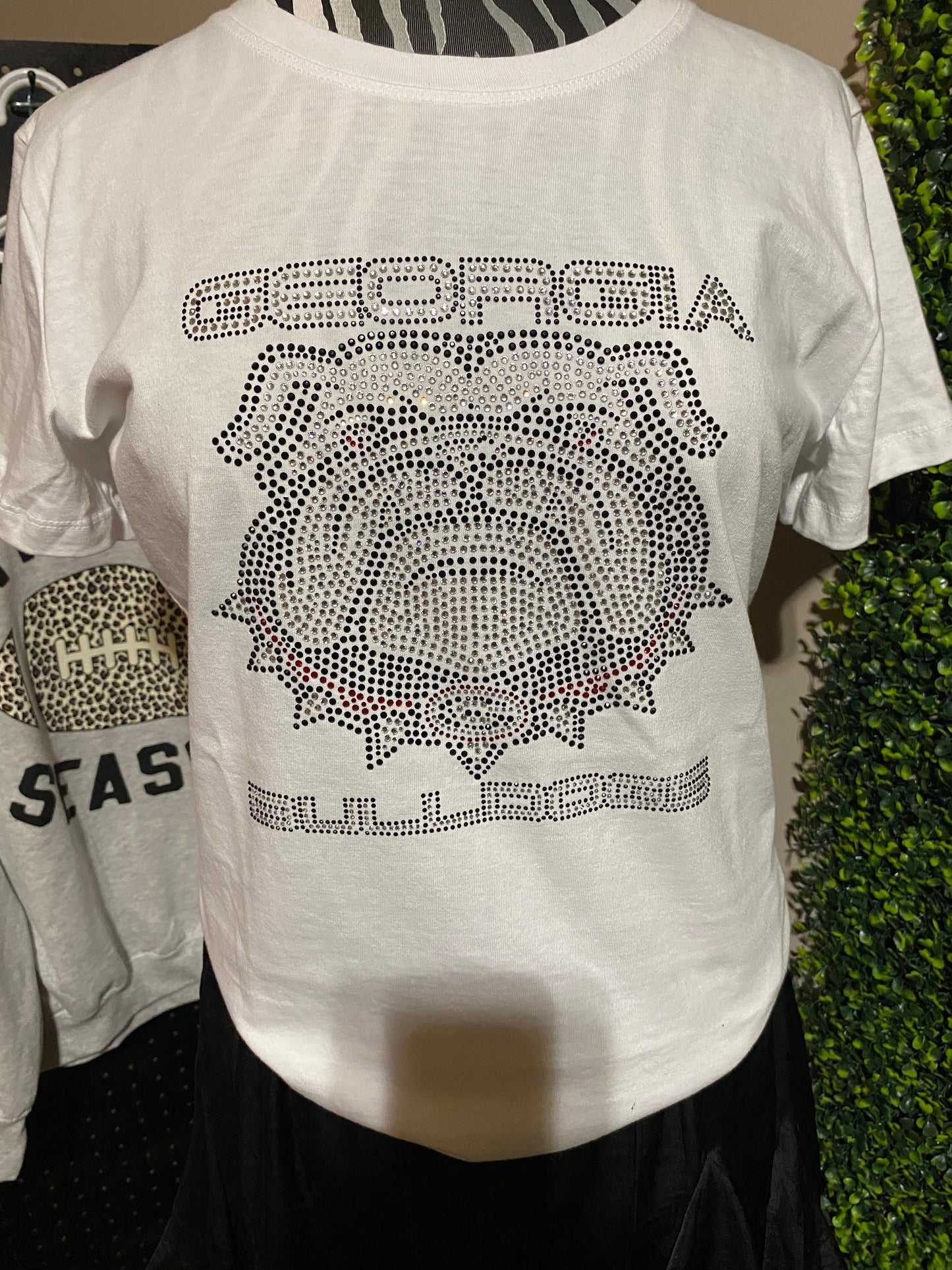 GA Dawg Face Crystal S/S