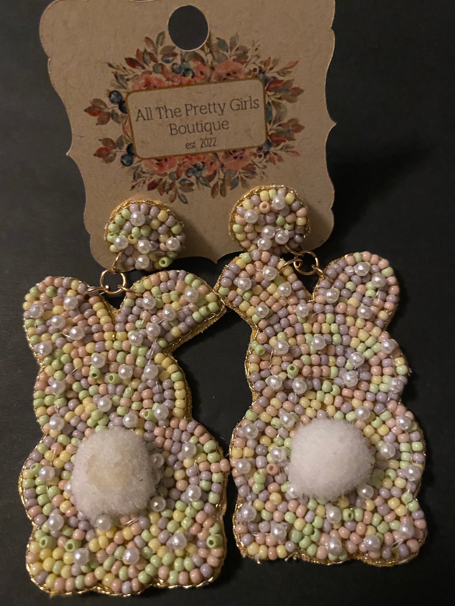 Bunny Seed Bead Earrings