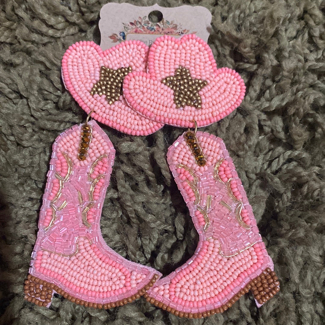 Cowgirl Hat & Boot Earrings