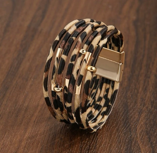 Leopard Pattern Layered Bracelet