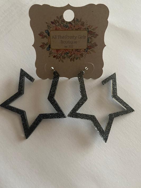 Black Star Earrings