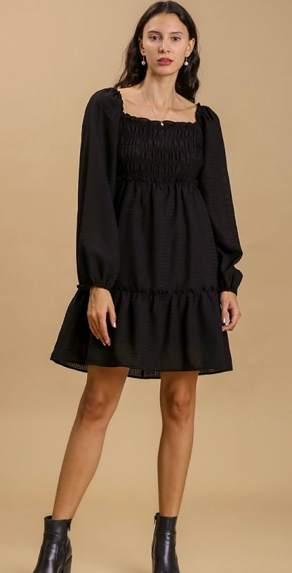 Umgee Smocked Puff Sleeve Dress