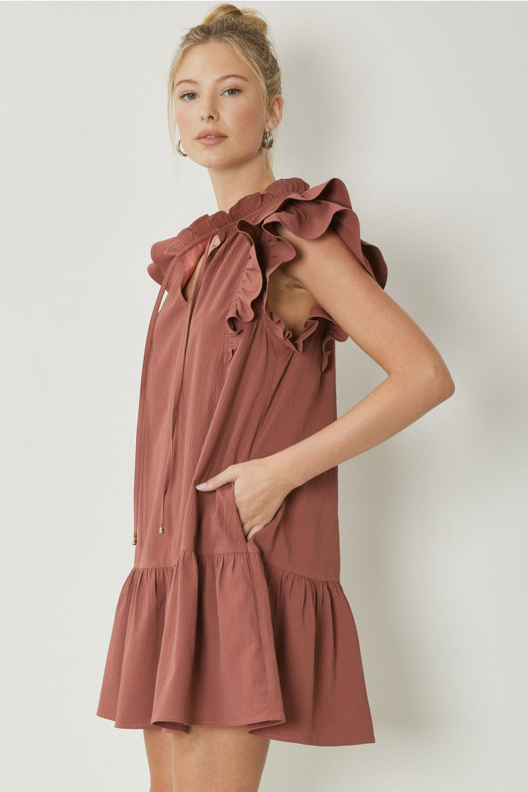 Entro Cinnamon Ruffle Dress