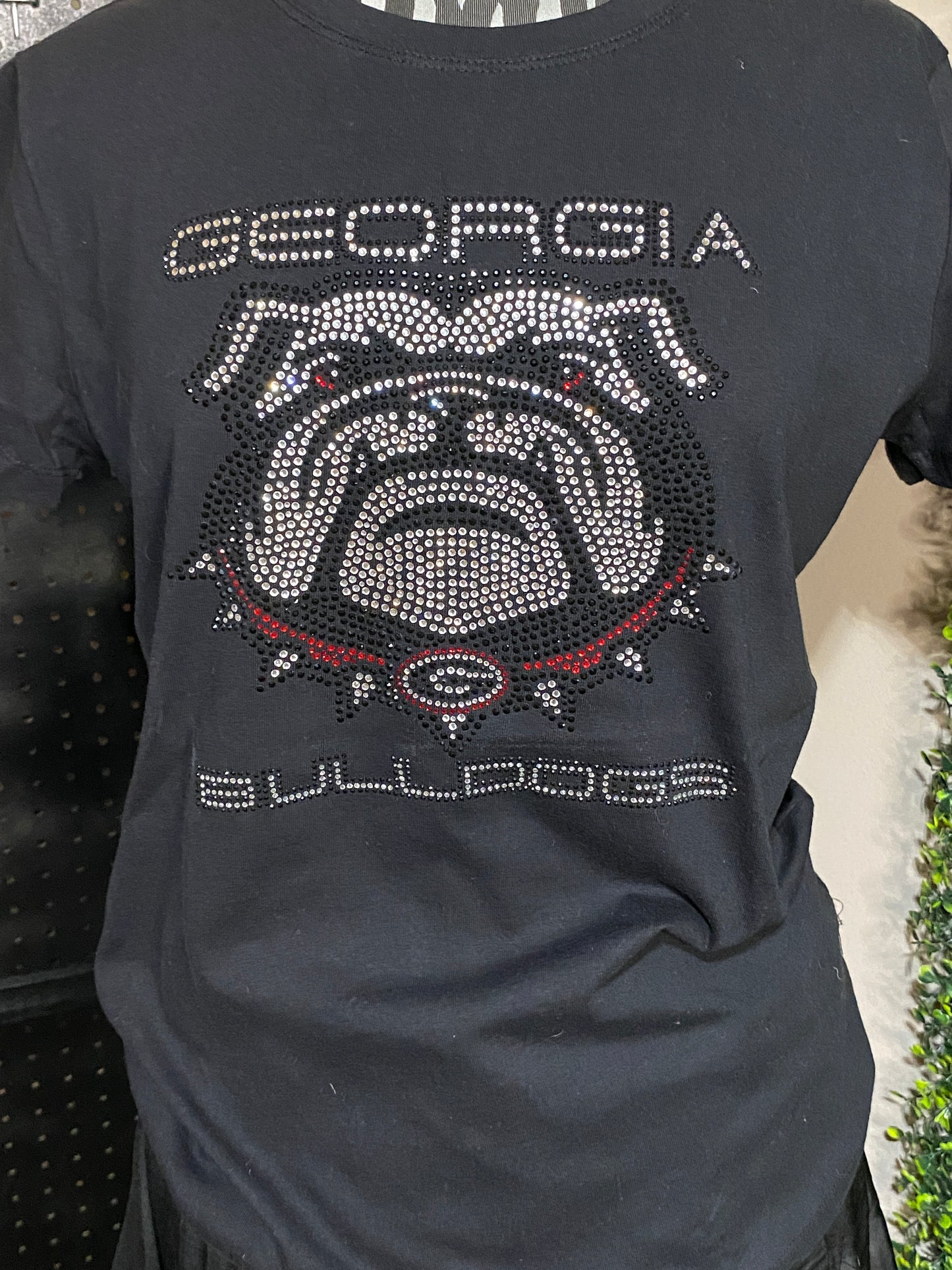 GA Dawg Face Crystal S/S