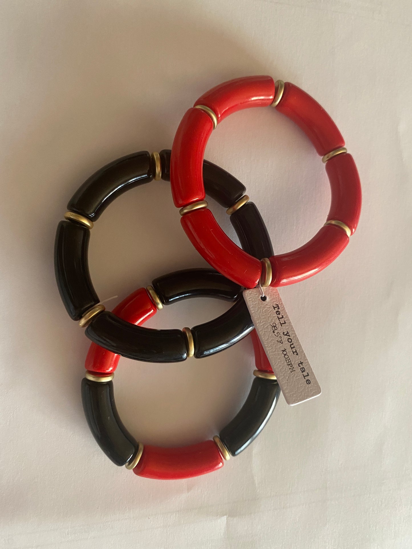 Red & Black Bracelet Set