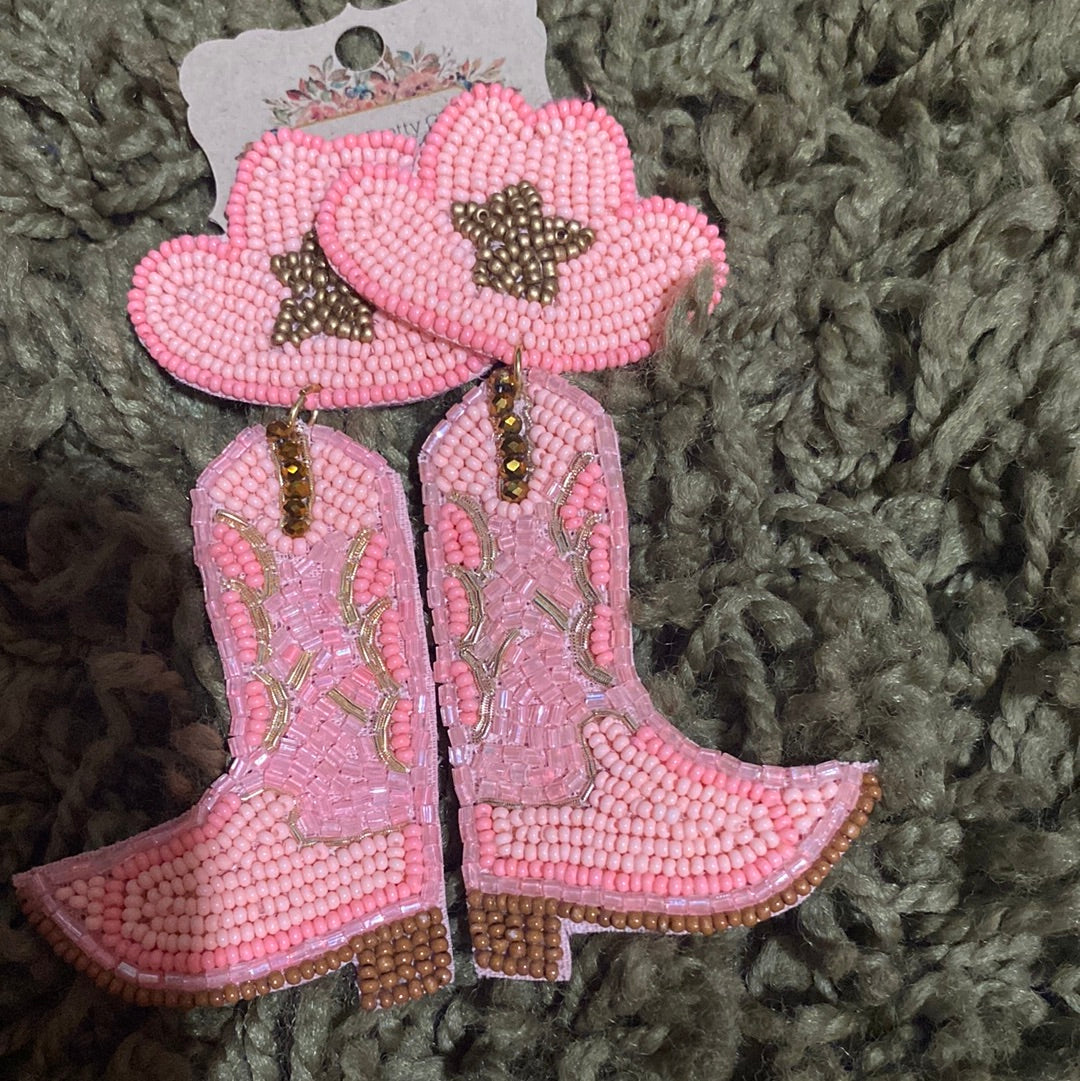 Cowgirl Hat & Boot Earrings