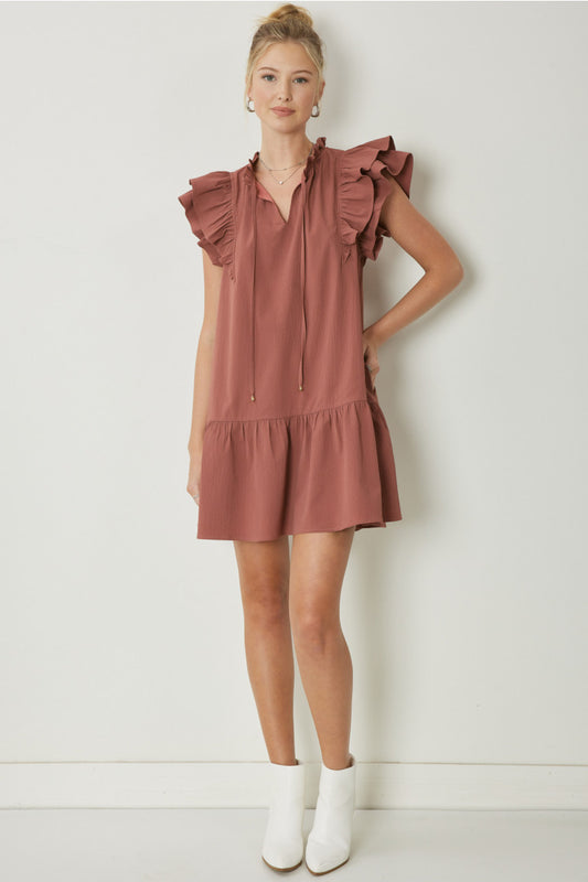 Entro Cinnamon Ruffle Dress