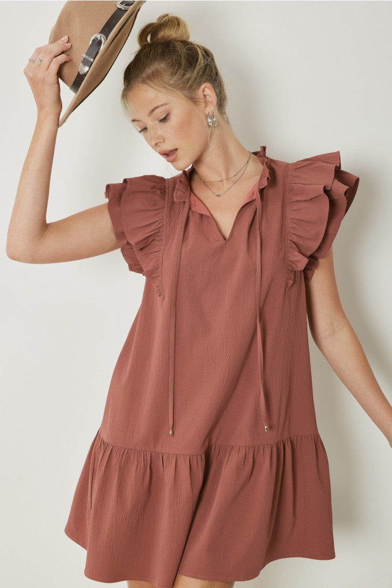 Entro Cinnamon Ruffle Dress